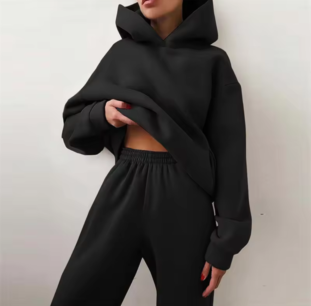 Oversize Hoodieset i Mjuk Fleece – Flera Färger