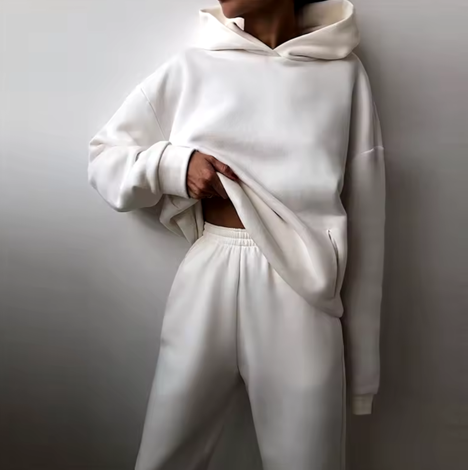 Oversize Hoodieset i Mjuk Fleece – Flera Färger