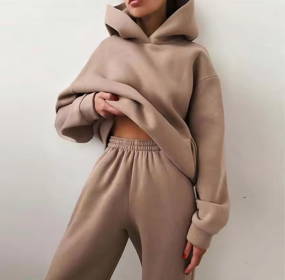Oversize Hoodieset i Mjuk Fleece – Flera Färger
