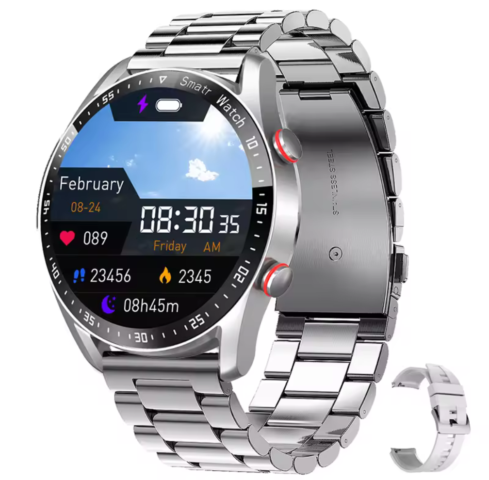 Smartwatch med Metallarmband – Elegant Teknik på Din Arm