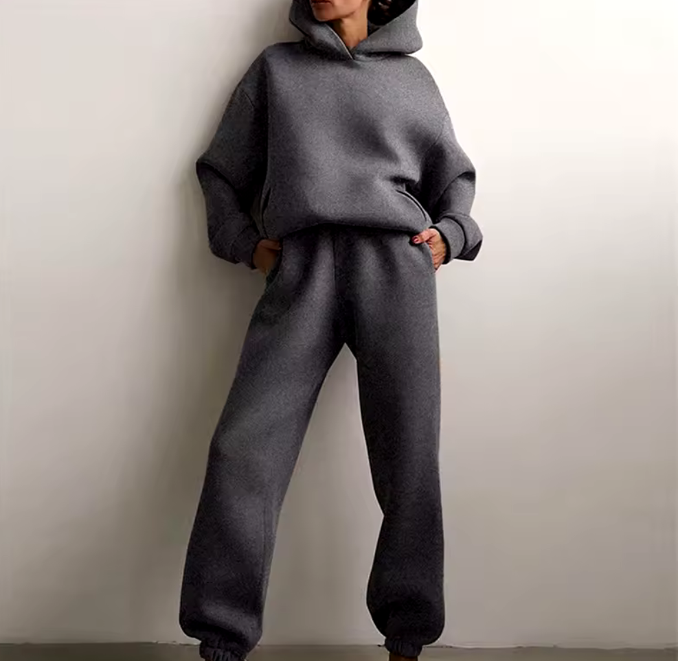 Oversize Hoodieset i Mjuk Fleece – Flera Färger
