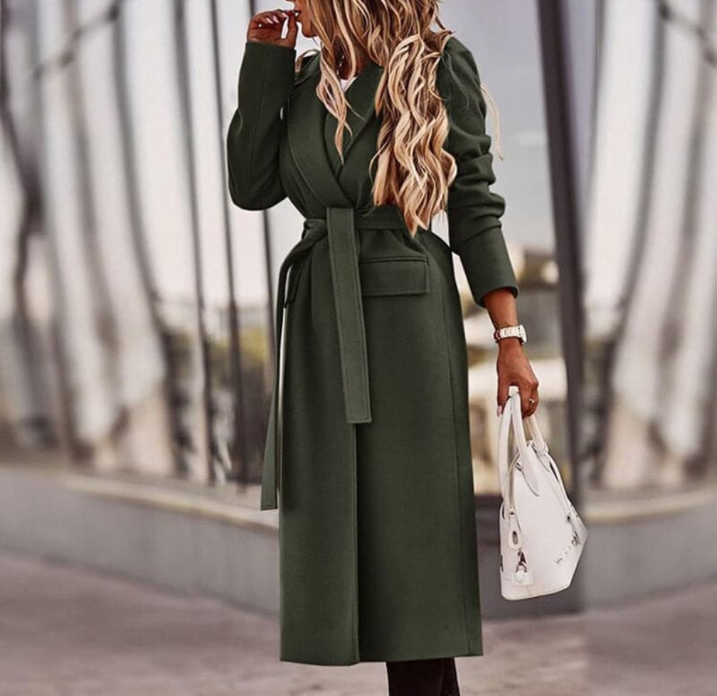 Elegant lång bälteskappa – för en tidlös och sofistikerad stil